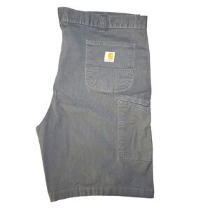 Carhartt Relaxed Fit Canvas Work Men Sz 46 Gray Short Rugged Flex